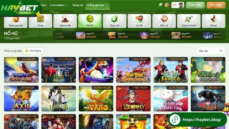 Game Slot Nổ Hũ Jackport khủng tại Haybet Game Slot Nổ Hũ Jackport khủng tại Haybet