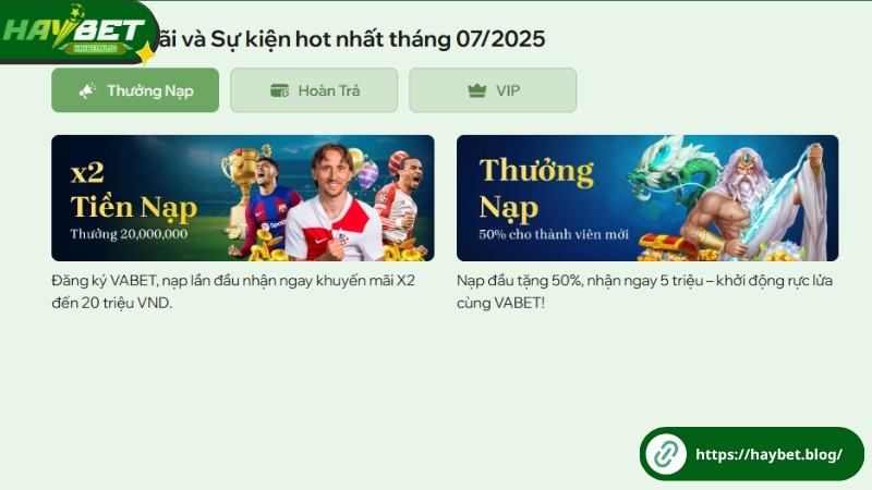 Những khuyến mãi khác trên nhà cái Haybet Những khuyến mãi khác trên nhà cái Haybet